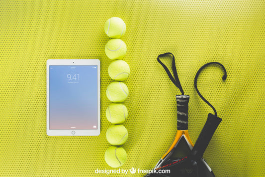 Free Tennis Mockup With Tablet Psd