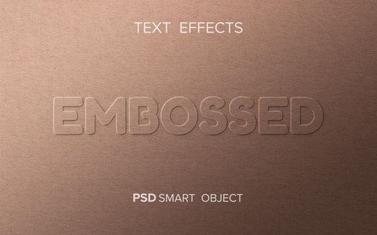 Free Text Effect Embossed Mockup Psd