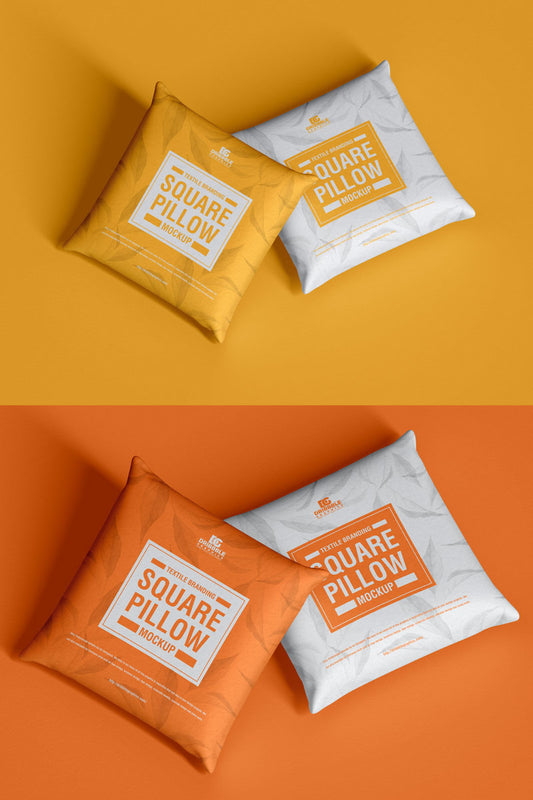Free Textile Branding Square Pillow Mockup