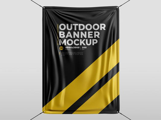 Free Textile Material Banner Mockup Psd