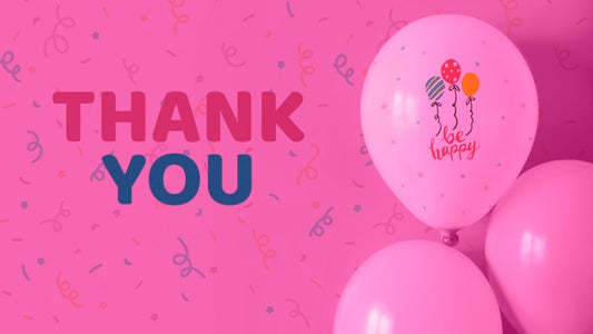 Free Thank You And Be Happy Text On Balloons Psd