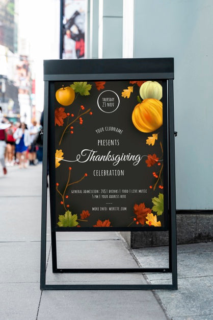 Free Thanksgiving Celebration With Mock-Up Psd