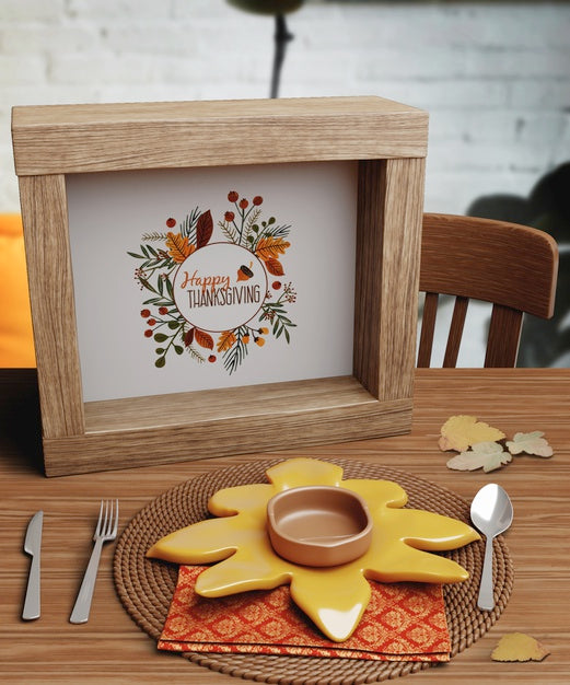 Free Thanksgiving Cute Message On Frame Psd