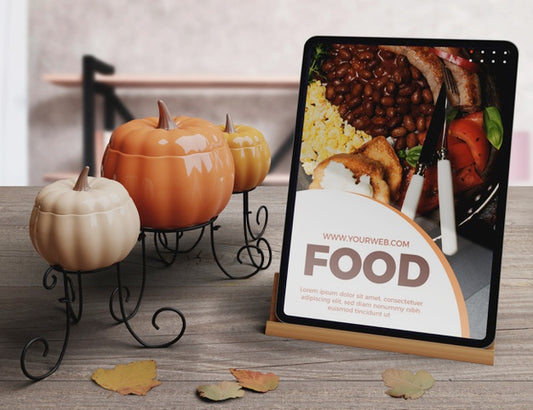 Free Thanksgiving Day Food Concept On Tablet Psd