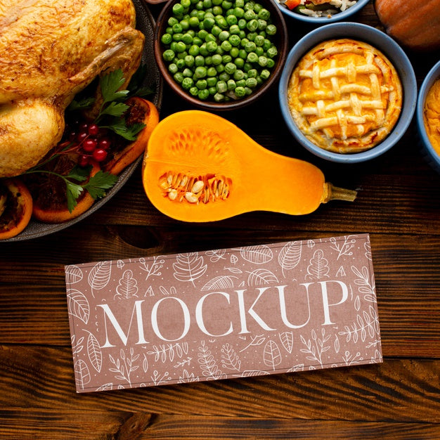 Free Thanksgiving Food Arrangement Top View Psd