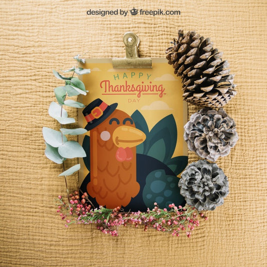 Free Thanksgiving Mockup With Clipboard Psd