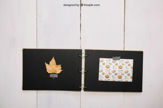 Free Thanksgiving Mockup With Handmade Book Psd