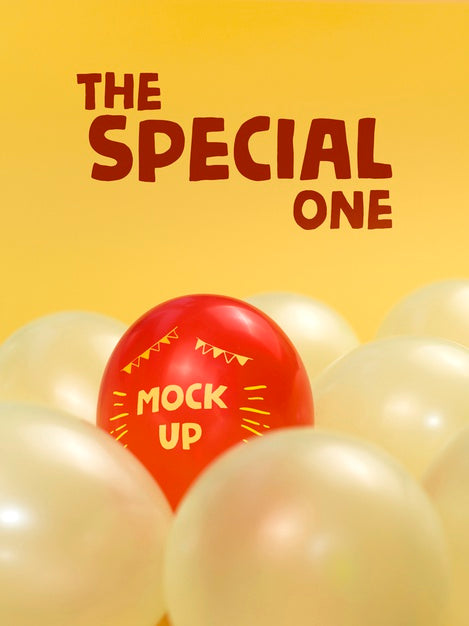 Free The Special One Red Balloon Mock-Up Psd