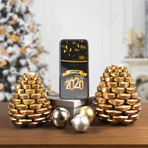 Free Thematic Candles For New Year Night Psd