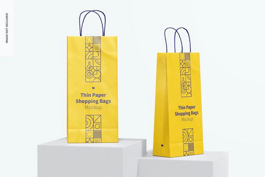 Free Thin Paper Shopping Bags Mockup Psd
