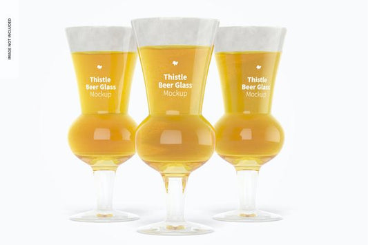 Free Thistle Beer Glasses Mockup Psd