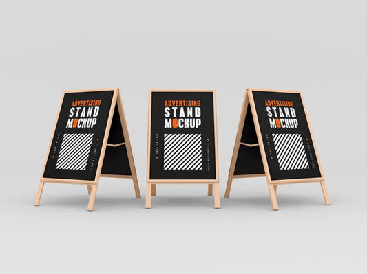 Free Three Advertising Stand Mockup Psd