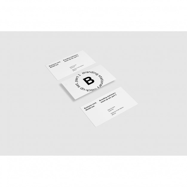Free Three Business Cards Mock Up Psd