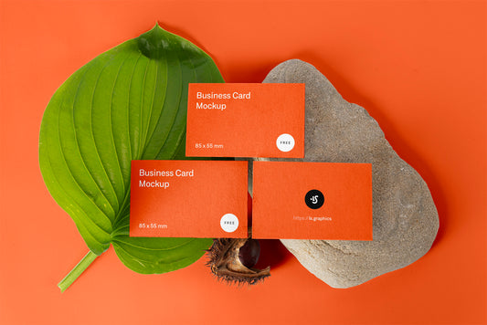 Free Three Business Cards Mockups