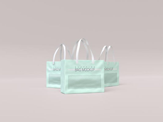 Free Three Realistic Shopping Bag Mockup Psd