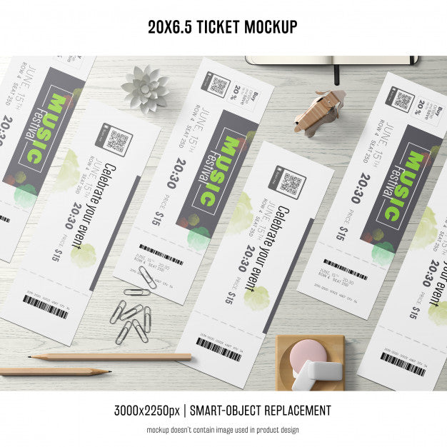 Free Ticket Mockup Psd