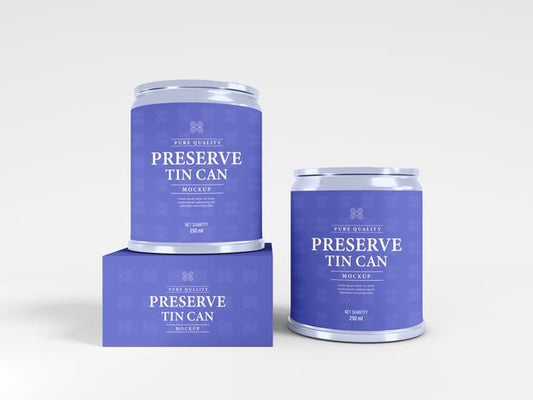 Free Tin Can Packaging Mockup Psd