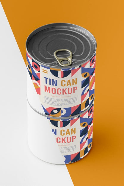 Free Tin Cans On Table Psd