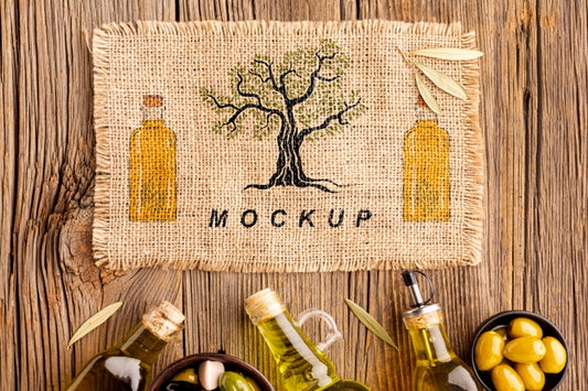 Free To View Gourmet Olive Oil With Mock-Up Psd