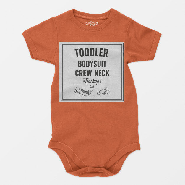 Free Toddler Bodysuit Crewneck Mockup 03 Psd