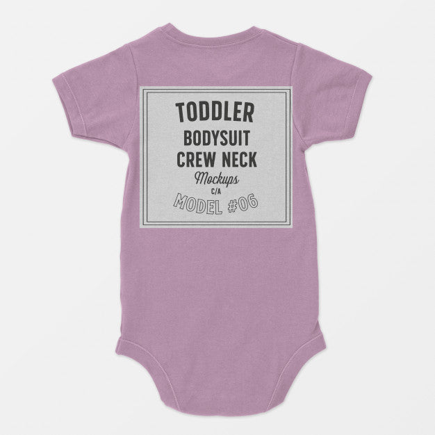 Free Toddler Bodysuit Crewneck Mockup Psd