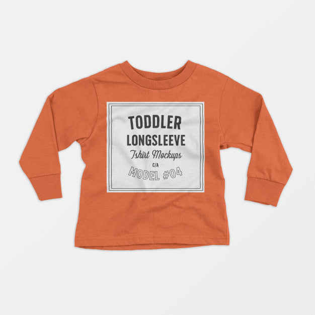 Free Toddler Longsleeve T-Shirt Mockup 04 Psd