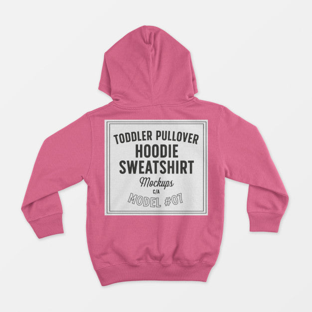 Free Toddler Pullover Hoodie Sweatshirt Mockup Psd