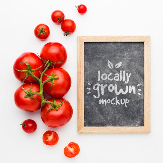 Free Tomatoes Locally Grown Fruit Mock-Up Psd