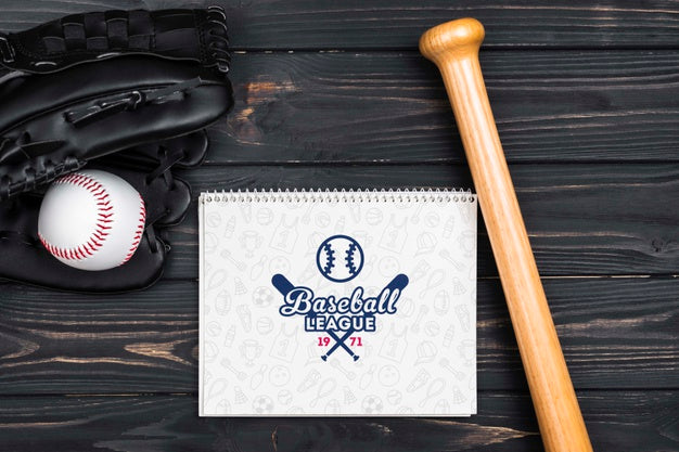 Free Top View American Baseball Concept Psd