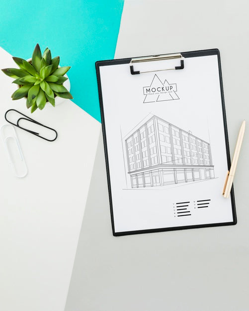 Free Top View Architecture Design With Mock-Up Psd