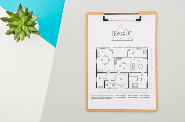 Free Top View Architecture Design With Mock-Up Psd