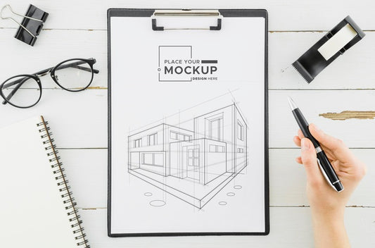 Free Top View Architecture Design With Mock-Up Psd