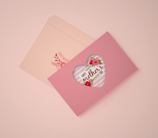 Free Top View Arrangement For Mother'S Day With Card Scene Creator Psd
