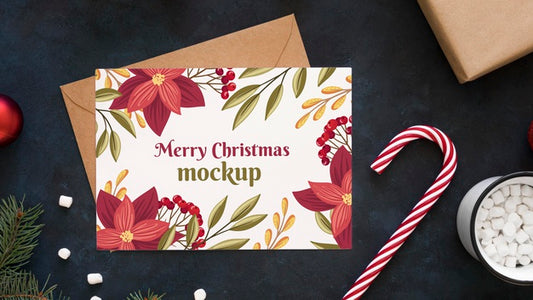 Free Top View Arrangement Of Christmas Eve Elements Psd