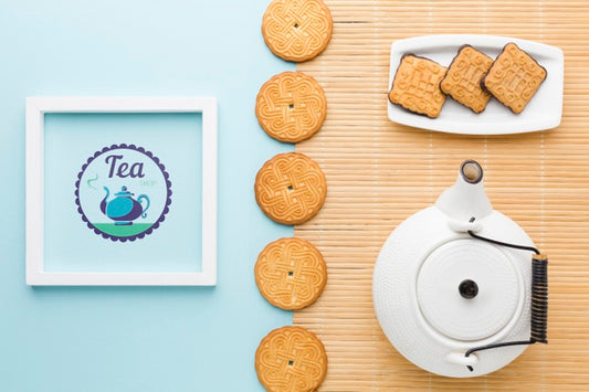 Free Top View Arrangement With Biscuits Psd