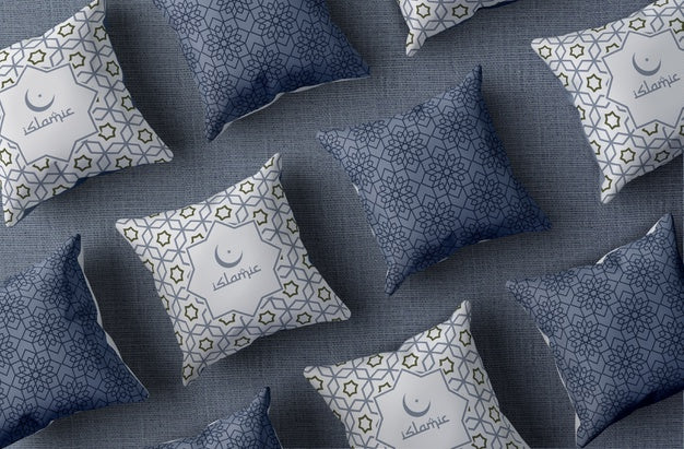 Free Top View Arrangement With Ramadan Pillows Psd