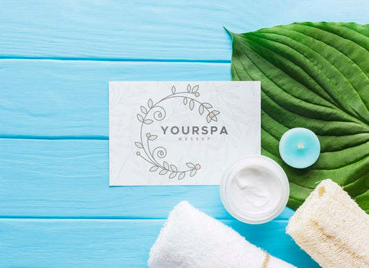 Free Top View Assortment Mock-Up With Spa Elements Psd