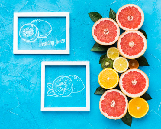 Free Top View Assortment Of Fresh Fruits Psd
