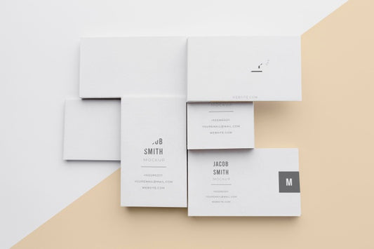 Free Top View Assortment Of Mock-Up Business Card Psd