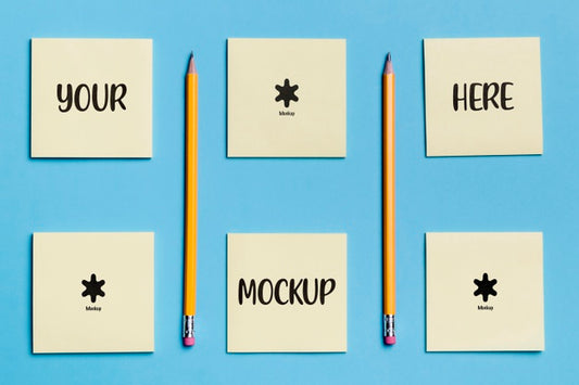 Free Top View Assortment Of Notes And Pencils Psd