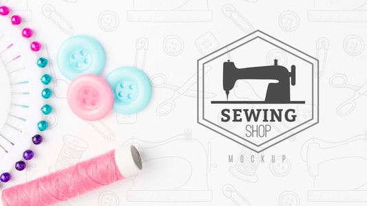 Free Top View Assortment Of Sewing Accessories Psd
