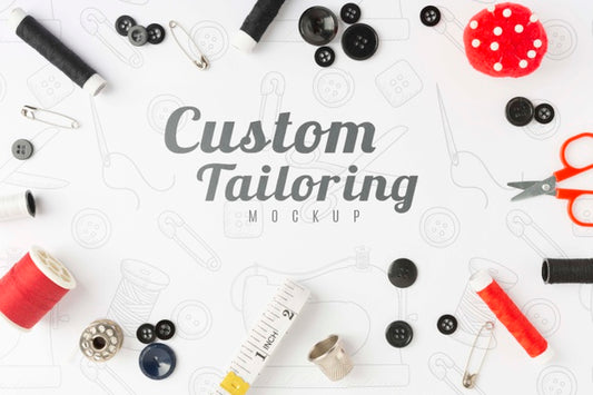 Free Top View Assortment Of Sewing Accessories Psd