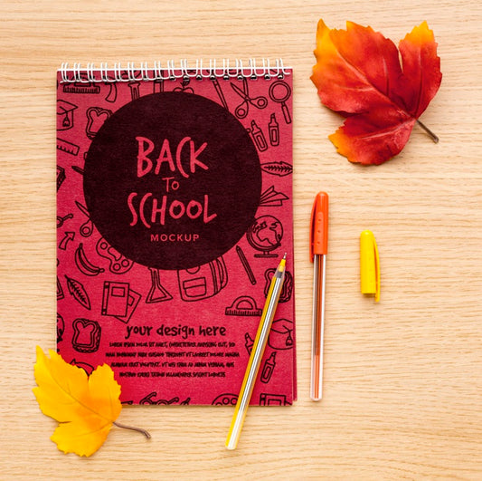 Free Top View Back To School Assortment Mock-Up Psd