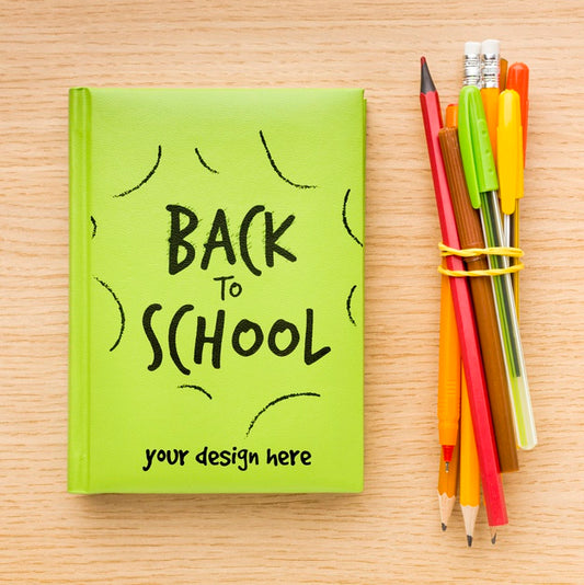 Free Top View Back To School Composition Mock-Up Psd
