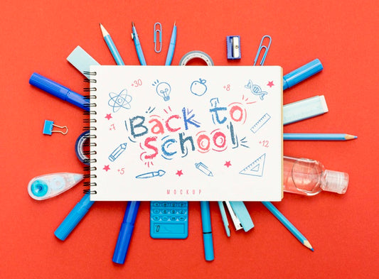 Free Top View Back To School Concept Psd