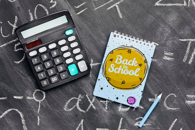 Free Top View Back To School Concept With Chalkboard Psd