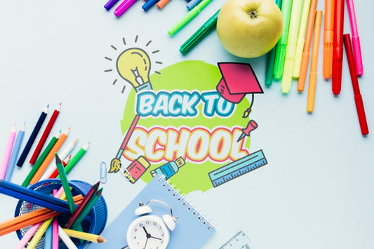 Free Top View Back To School Desk Psd