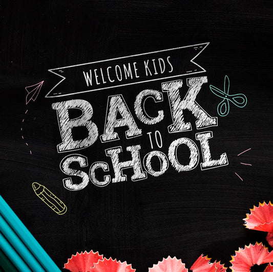 Free Top View Back To School Message On Blackboard Psd