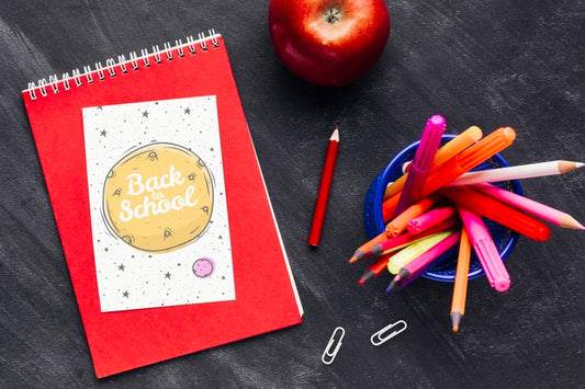 Free Top View Back To School With A Notebook Psd