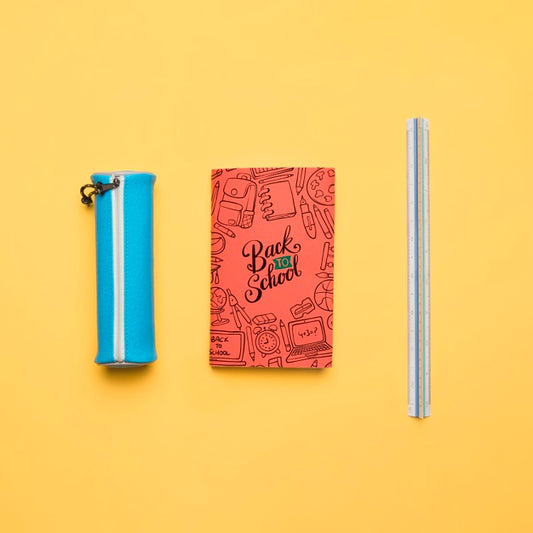 Free Top View Back To School With Notebook Psd
